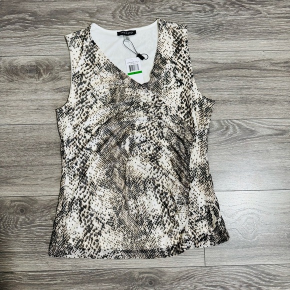 Cable & Gauge Women Snake Print Sleeveless Stretchy V-Neck Party Top Size Large - Picture 8 of 14